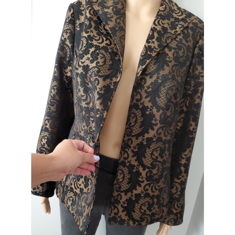 Coldwater Creek Gold Metalic Blazer 10 - Picture 6 of 8